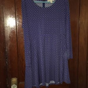 Purple geometric long sleeve Michael Kors dress